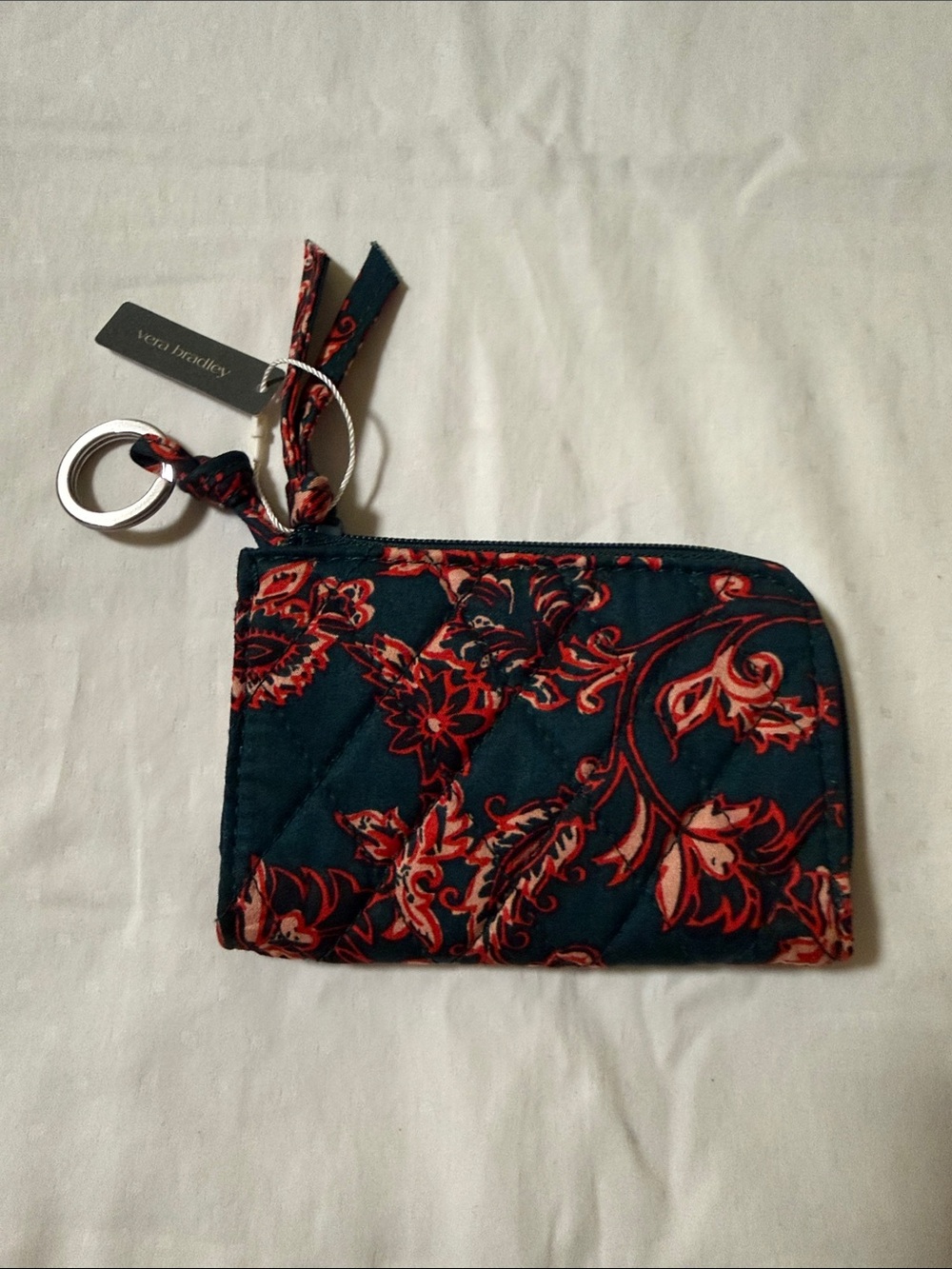 Vera Bradley Zip Card Pouch Green/Red